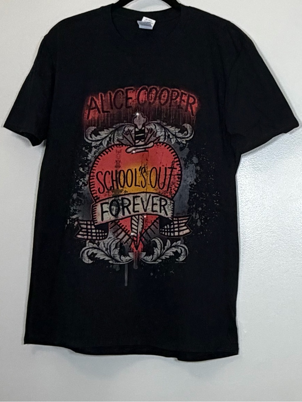 🆕 Alice Cooper Gildan Softstyle Black T-Shirt with White Neck Label